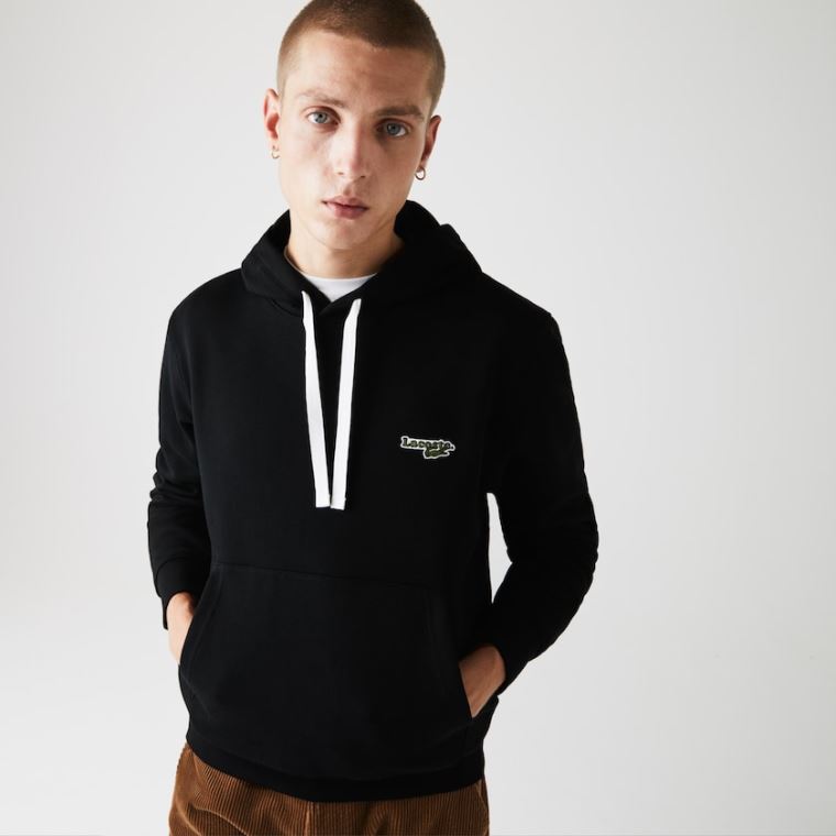 Lacoste Kukuletalı Fleece Sweatshirt Siyah | gqBJrENw