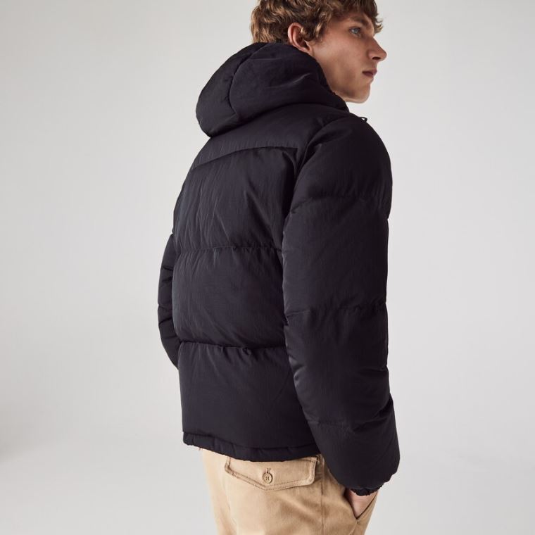 Lacoste Kısa Hafif Su-Resistant Puffer Coat Siyah | 32S3Nv29