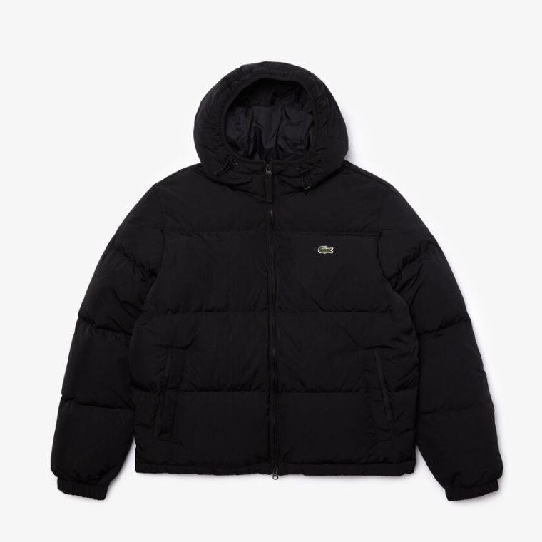 Lacoste Kısa Hafif Su-Resistant Puffer Coat Siyah | 32S3Nv29