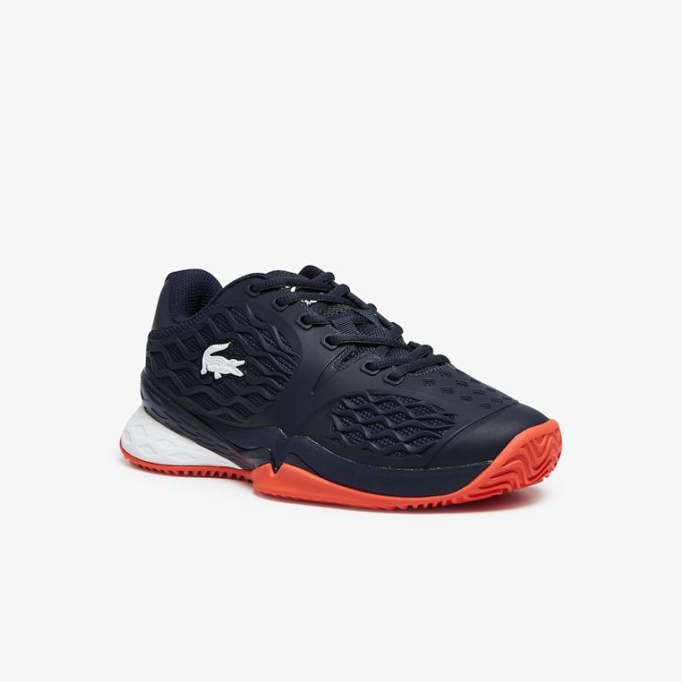 Lacoste LC Scale Roland Garros Tekstil Sneakers Lacivert Kırmızı | Xn0HLyMJ