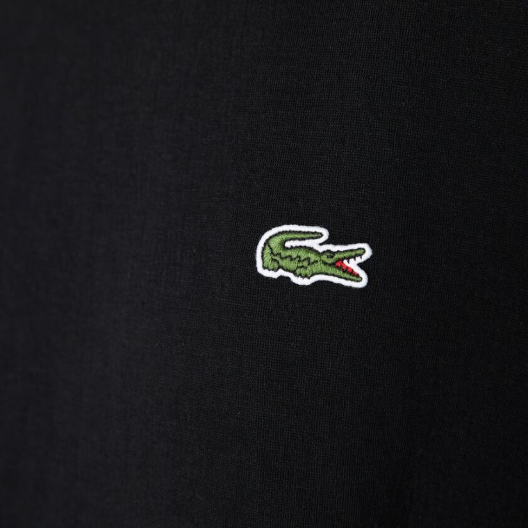 Lacoste LIVE Crew Neck Embroidered Pamuklu Blend Sweatshirt Siyah | PD2pBeyU