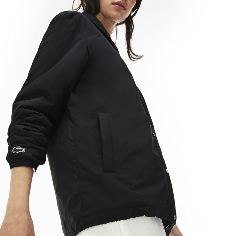 Lacoste LIVE Signature Taffeta Jacket Siyah | EYyOSVHN