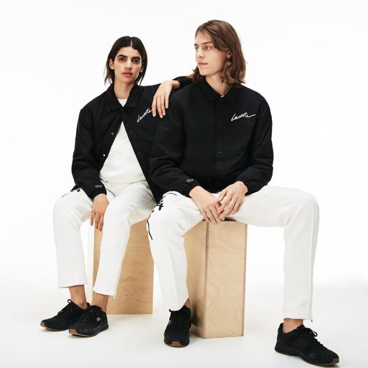 Lacoste LIVE Signature Taffeta Jacket Siyah | EYyOSVHN