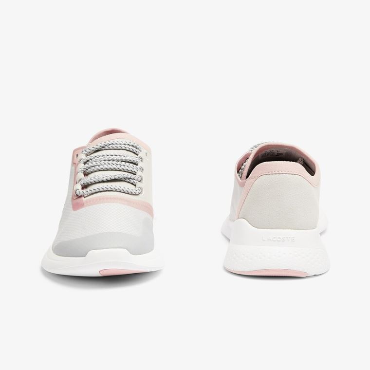 Lacoste LT Fit Sentetik and Tekstil Sneakers Açık Gri Açık Pembe | HpkA0BOO