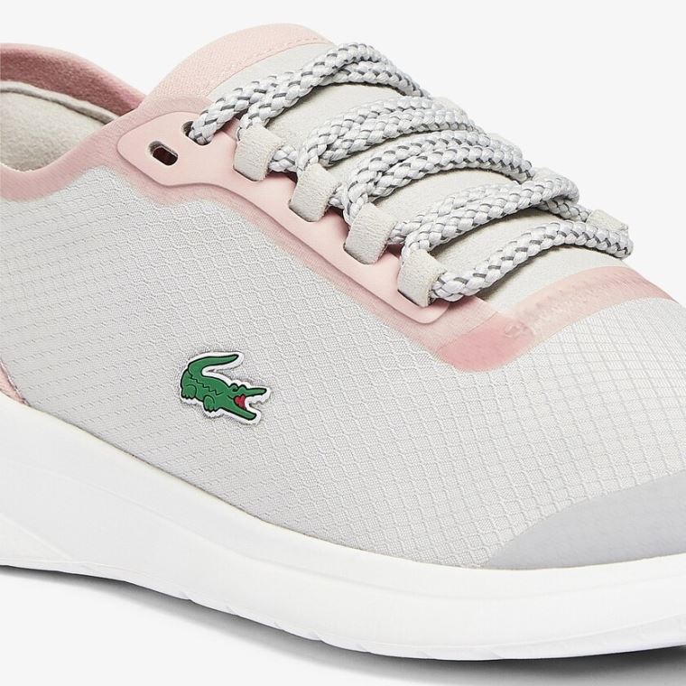 Lacoste LT Fit Sentetik and Tekstil Sneakers Açık Gri Açık Pembe | HpkA0BOO