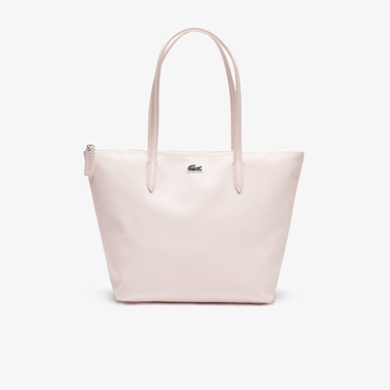 Lacoste L.12.12 Concept Small Zip Tote Bag Pembe | lKxm3tPh