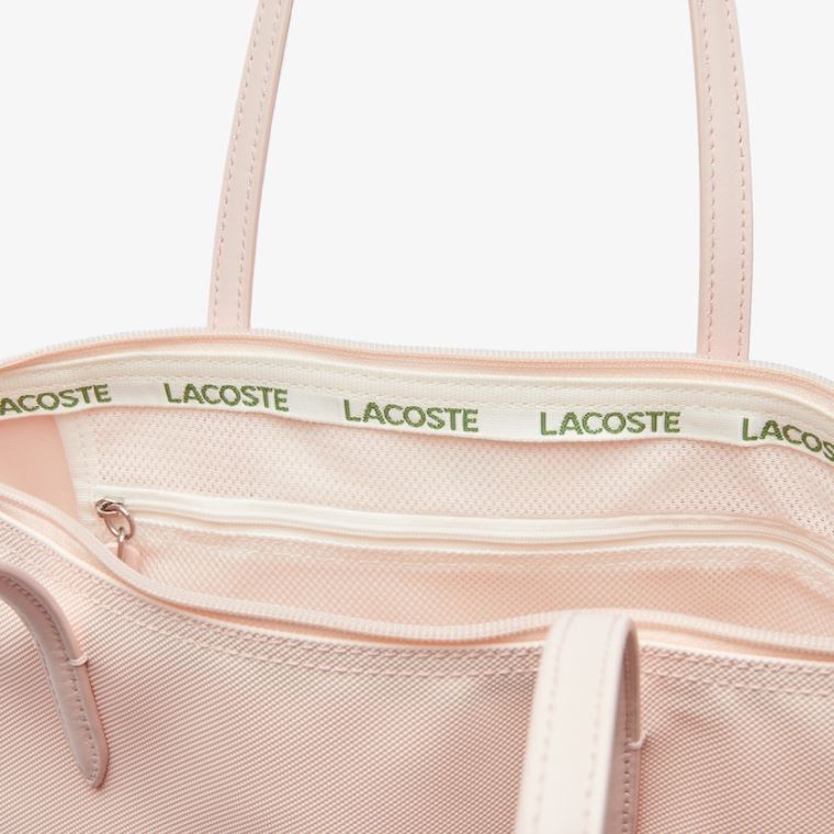 Lacoste L.12.12 Concept Small Zip Tote Bag Pembe | lKxm3tPh