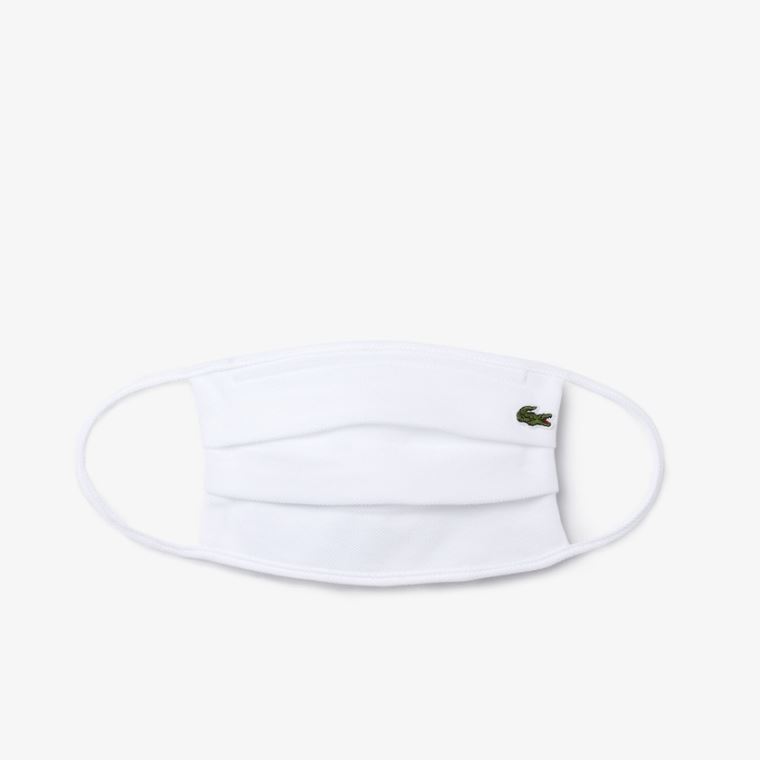 Lacoste L.12.12 Face Protection Mask in Pamuklu Piqué Beyaz | b8vbFgcR