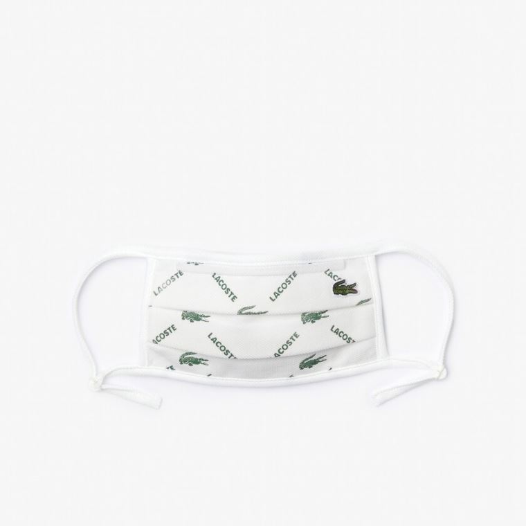 Lacoste L.12.12 Face Protection Mask with Adjustable Straps Yeşil Beyaz | HpjWkjMU