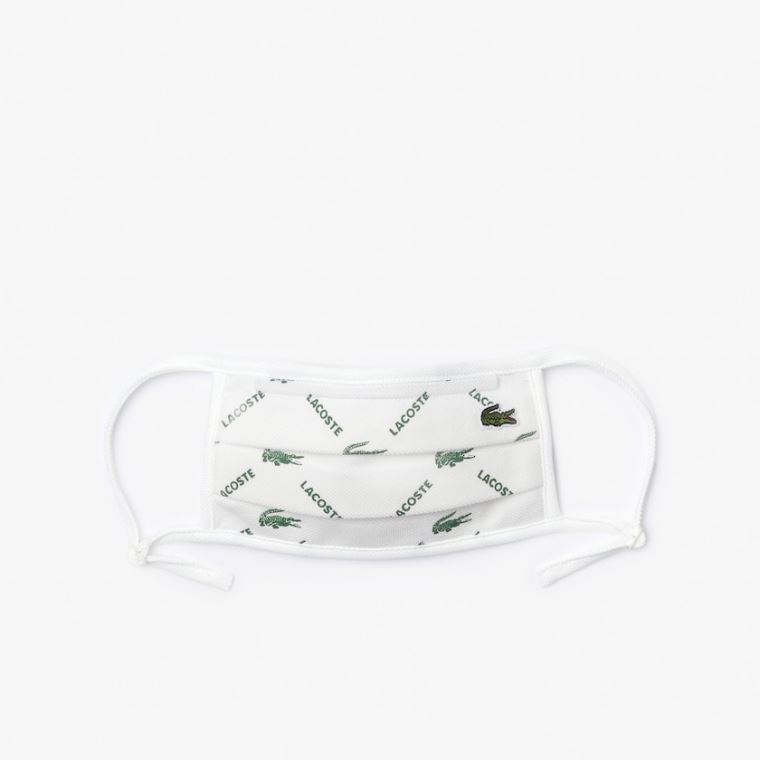 Lacoste L.12.12 Face Protection Mask with Adjustable Straps Yeşil Beyaz | M2joXXTO