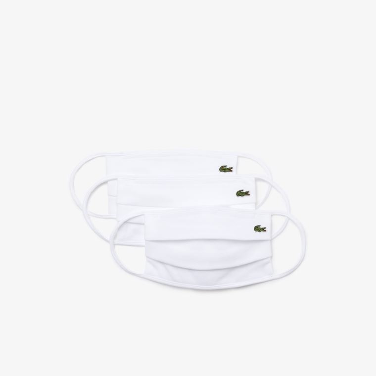 Lacoste L.12.12 Pack of 3 Face Maskeler with Box Beyaz | swYuQalr