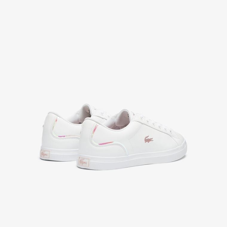 Lacoste Lerond Sentetik Iridescent Sneakers Beyaz Pembe | nkmV2Q6D