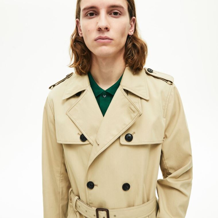 Lacoste Long Belted Pamuklu Trench Coat Bej Rengi | z8gKuxmQ