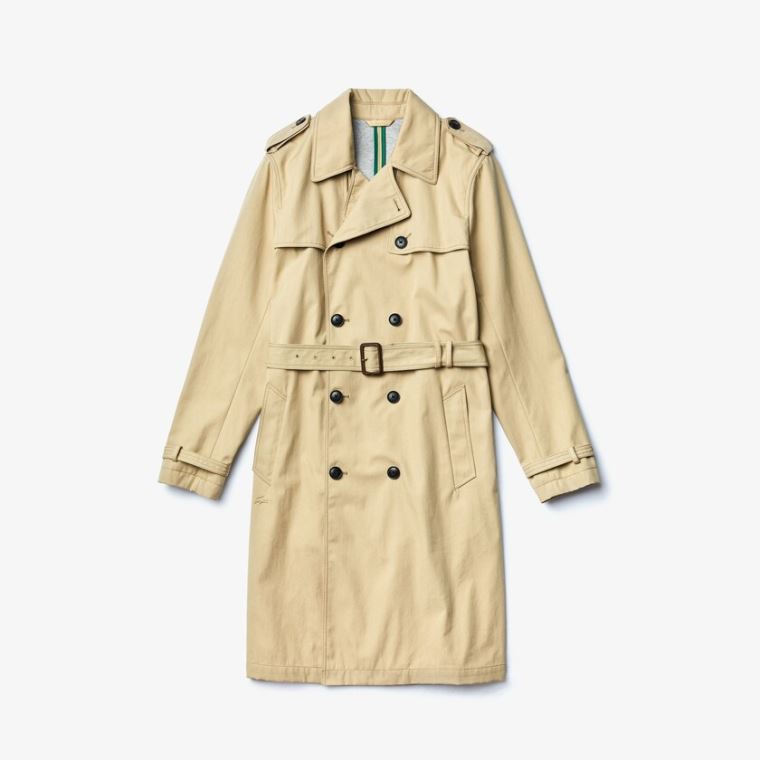 Lacoste Long Belted Pamuklu Trench Coat Bej Rengi | z8gKuxmQ