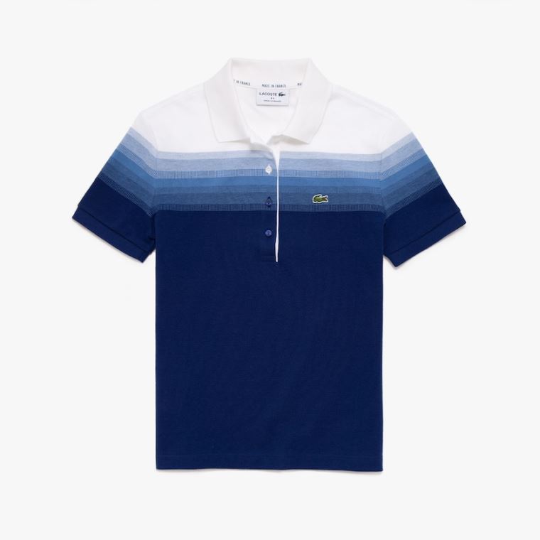 Lacoste Made in France Organic Pamuklu Piqué Polo Shirt Lacivert Mavi Mavi Beyaz | qQQitS9I