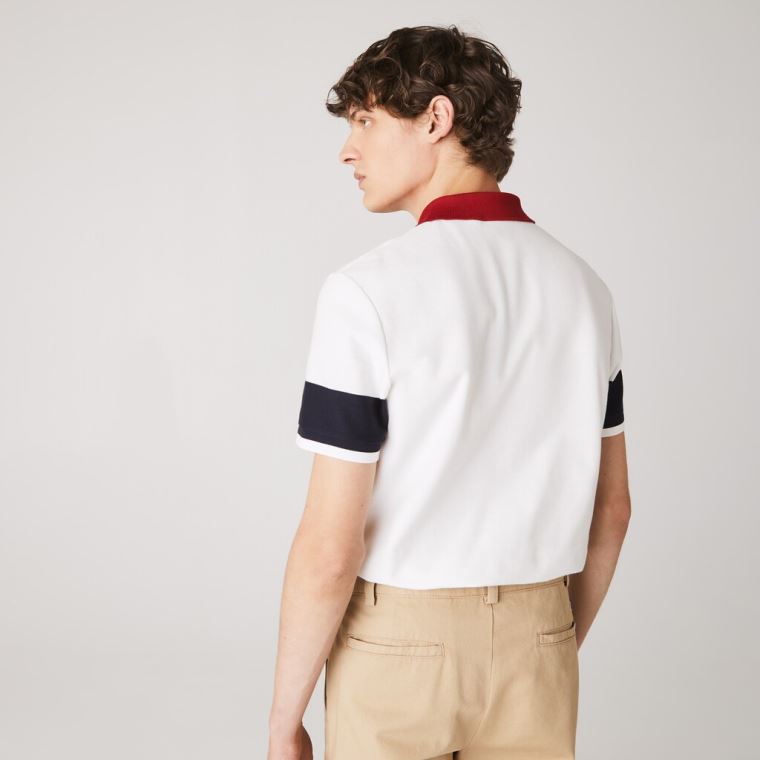 Lacoste Made in France Regular Fit Organic Pamuklu Polo Shirt Beyaz Lacivert Mavi Koyu Kırmızı Beyaz | ke2eSZYw