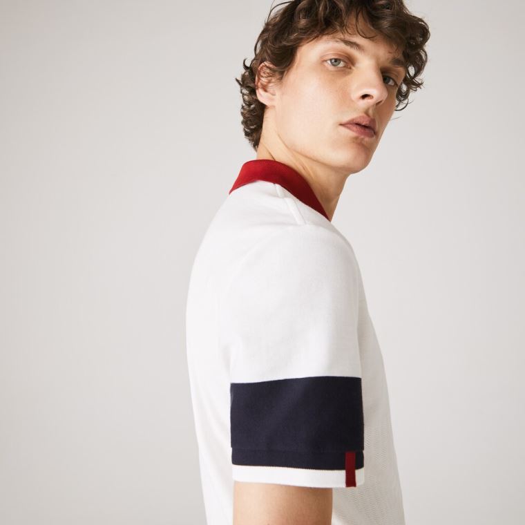 Lacoste Made in France Regular Fit Organic Pamuklu Polo Shirt Beyaz Lacivert Mavi Koyu Kırmızı Beyaz | ke2eSZYw