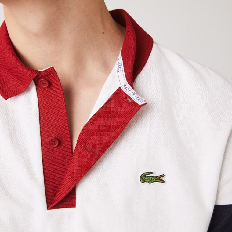 Lacoste Made in France Regular Fit Organic Pamuklu Polo Shirt Beyaz Lacivert Mavi Koyu Kırmızı Beyaz | ke2eSZYw