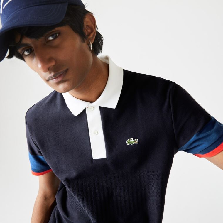 Lacoste Made in France Regular Fit Organic Pamuklu Polo Shirt Lacivert Mavi Mavi Beyaz Kırmızı | pSjhjcCi