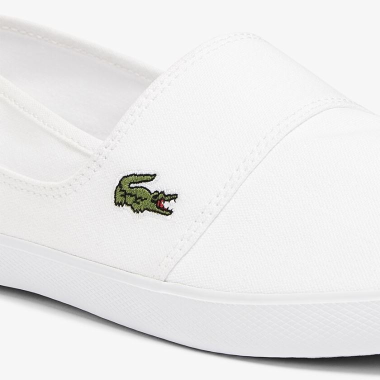 Lacoste Marice Kanvas Slip-ons Beyaz | 9GNVAGso