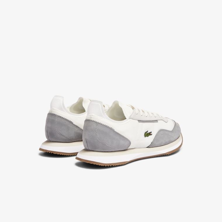 Lacoste Match Break Tekstil Sneakers Beyaz Gri | GieUn7IA