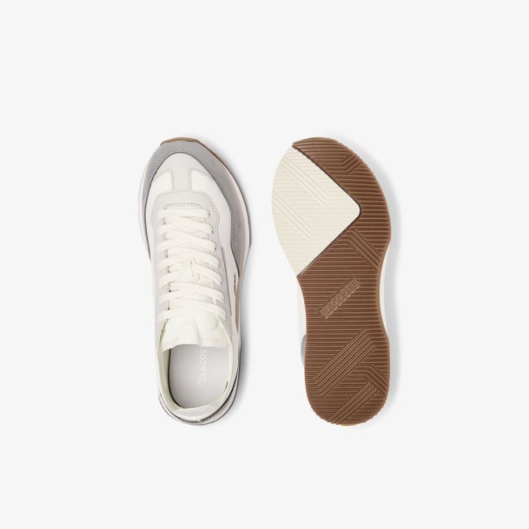 Lacoste Match Break Tekstil Sneakers Beyaz Gri | GieUn7IA