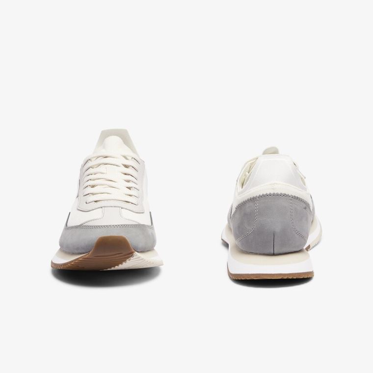 Lacoste Match Break Tekstil Sneakers Beyaz Gri | GieUn7IA