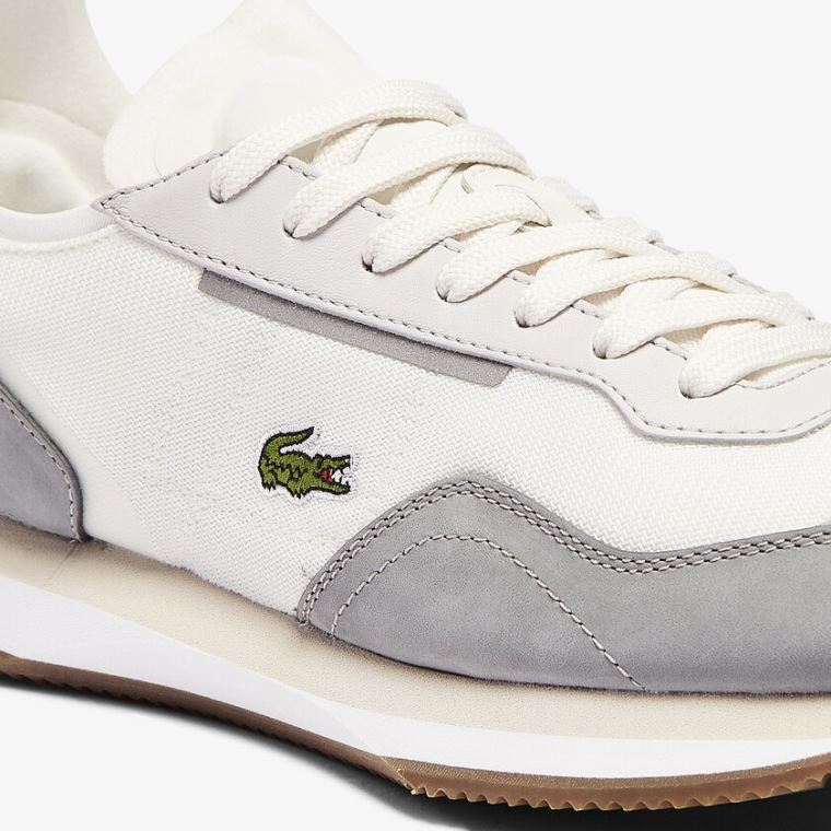 Lacoste Match Break Tekstil Sneakers Beyaz Gri | GieUn7IA