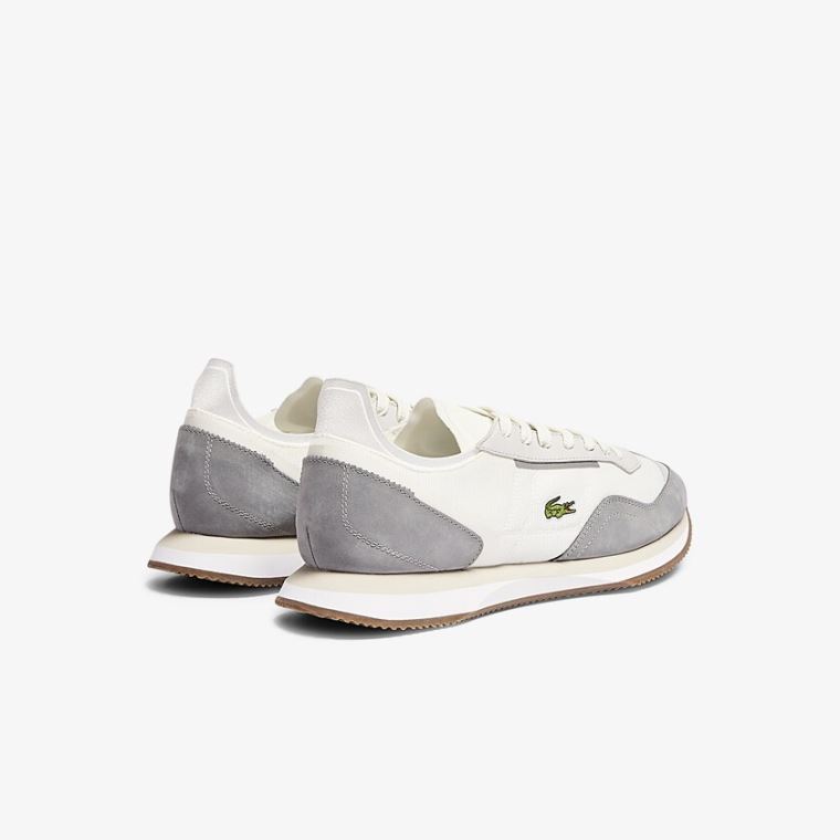 Lacoste Match Break Tekstil Sneakers Beyaz Gri | R7taZnYE