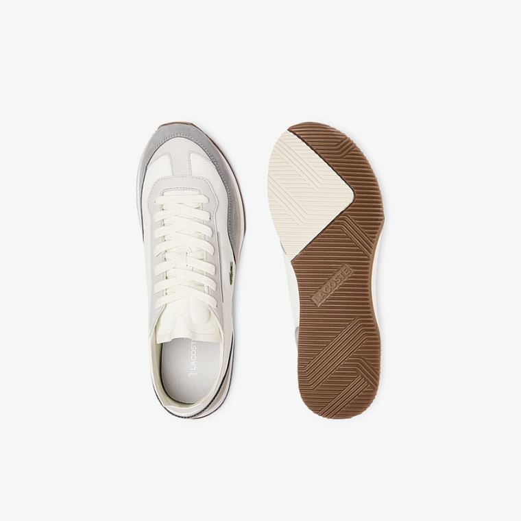 Lacoste Match Break Tekstil Sneakers Beyaz Gri | R7taZnYE