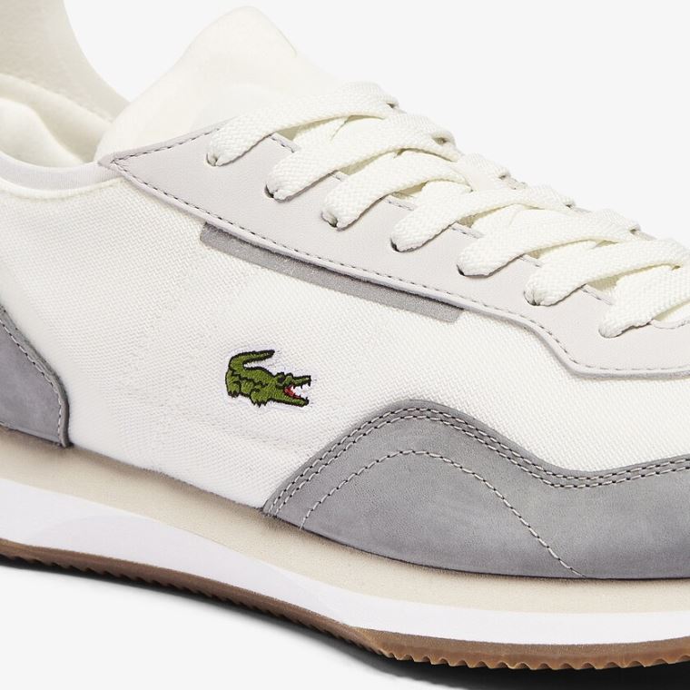 Lacoste Match Break Tekstil Sneakers Beyaz Gri | R7taZnYE