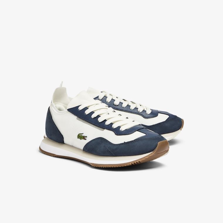 Lacoste Match Break Tekstil Sneakers Beyaz Lacivert | SIWRn8hN