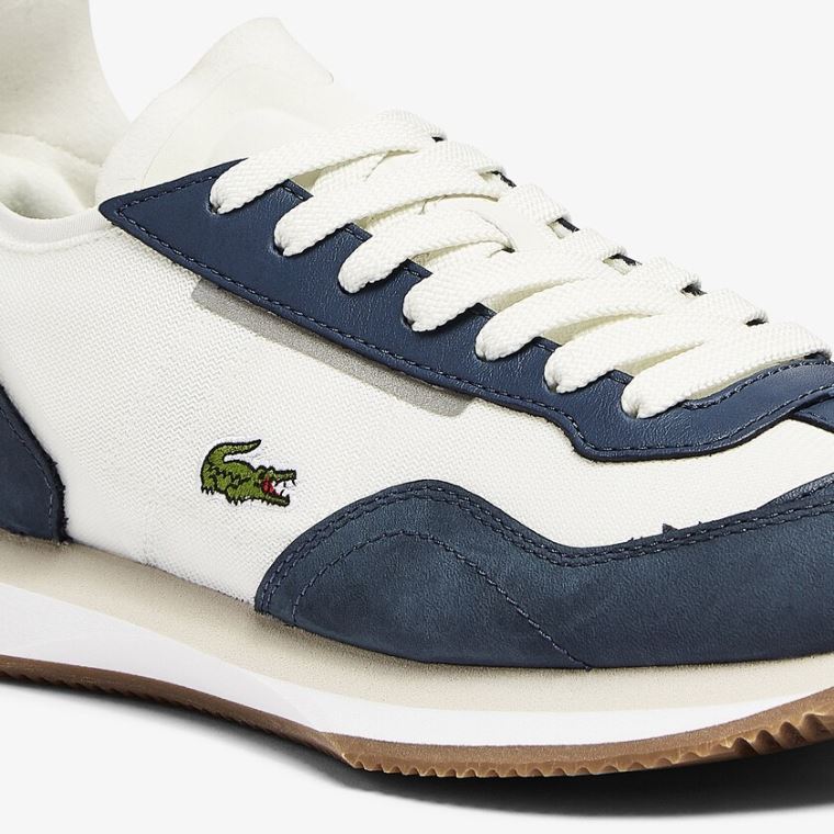 Lacoste Match Break Tekstil Sneakers Beyaz Lacivert | SIWRn8hN