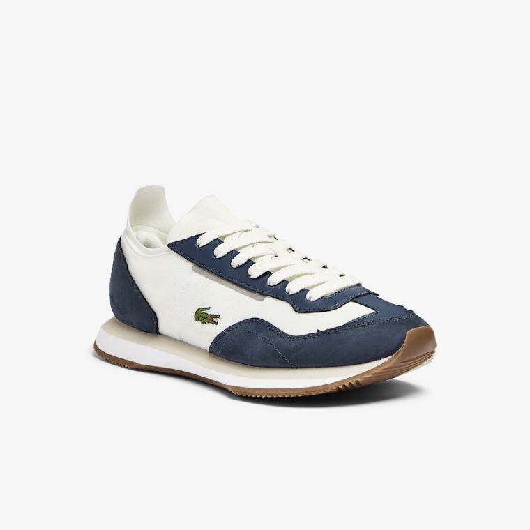 Lacoste Match Break Tekstil Sneakers Beyaz Lacivert | SIWRn8hN