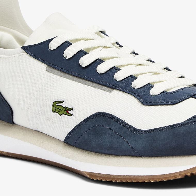 Lacoste Match Break Tekstil Sneakers Beyaz Lacivert | bT1HIb24