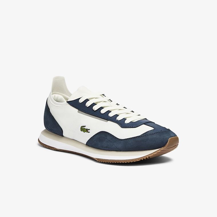 Lacoste Match Break Tekstil Sneakers Beyaz Lacivert | bT1HIb24