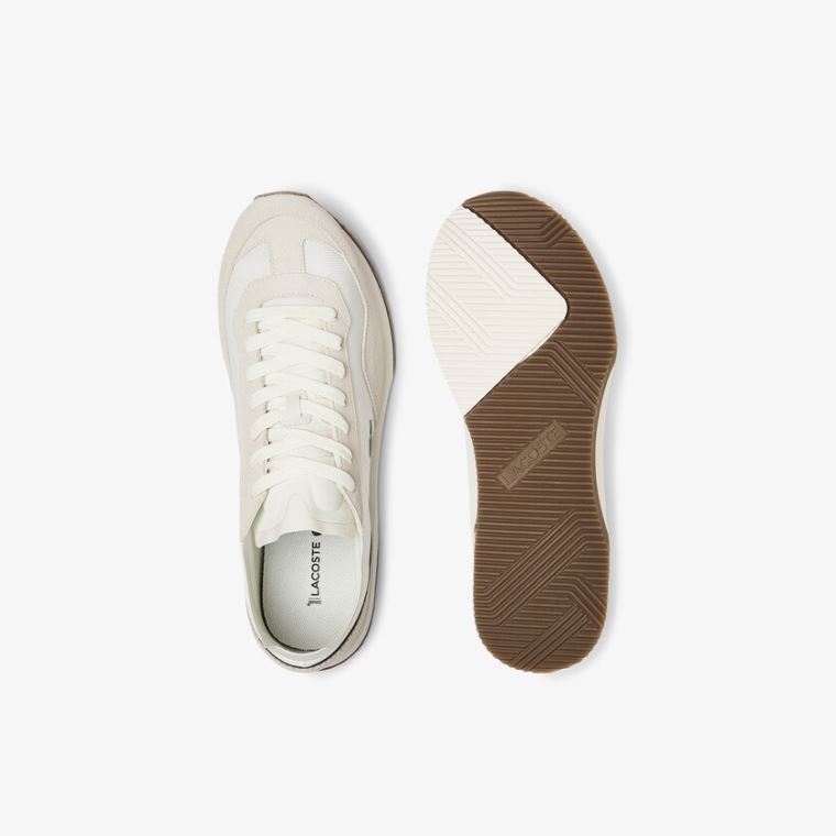 Lacoste Match Break Tekstil and Süet Sneakers Bej Rengi Yeşil | 1Cwn1TMp