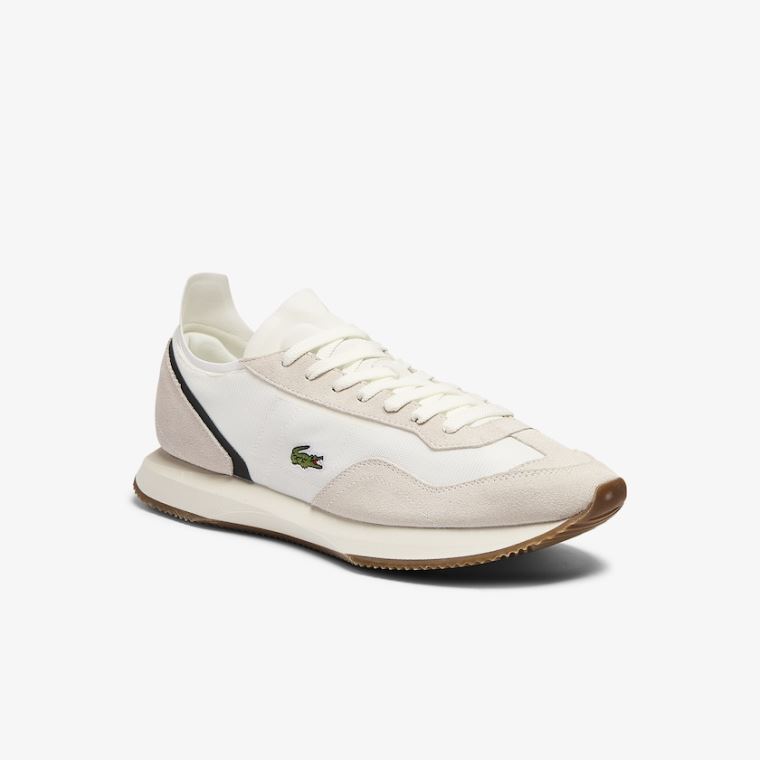 Lacoste Match Break Tekstil and Süet Sneakers Bej Rengi Yeşil | 1Cwn1TMp