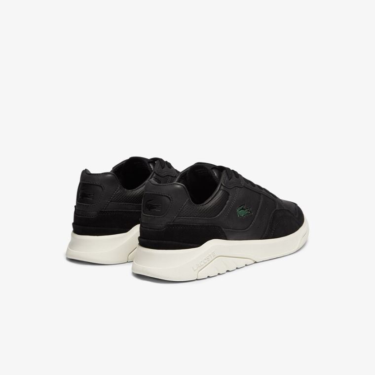 Lacoste Men’s Game Advance Luxe Deri and Süet Sneakers Siyah Gri | k2O0iJfy