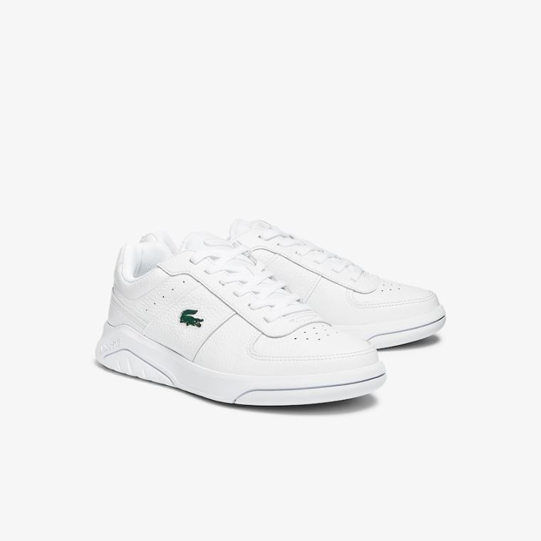 Lacoste Men’s Game Advance Tumbled Deri Sneakers Beyaz | JzKqR20P