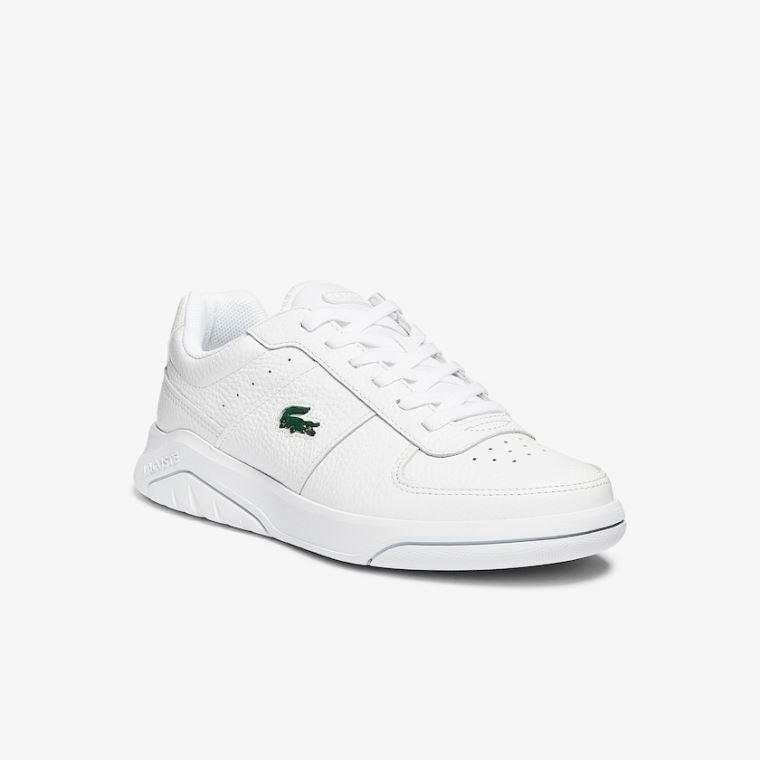 Lacoste Men’s Game Advance Tumbled Deri Sneakers Beyaz | JzKqR20P