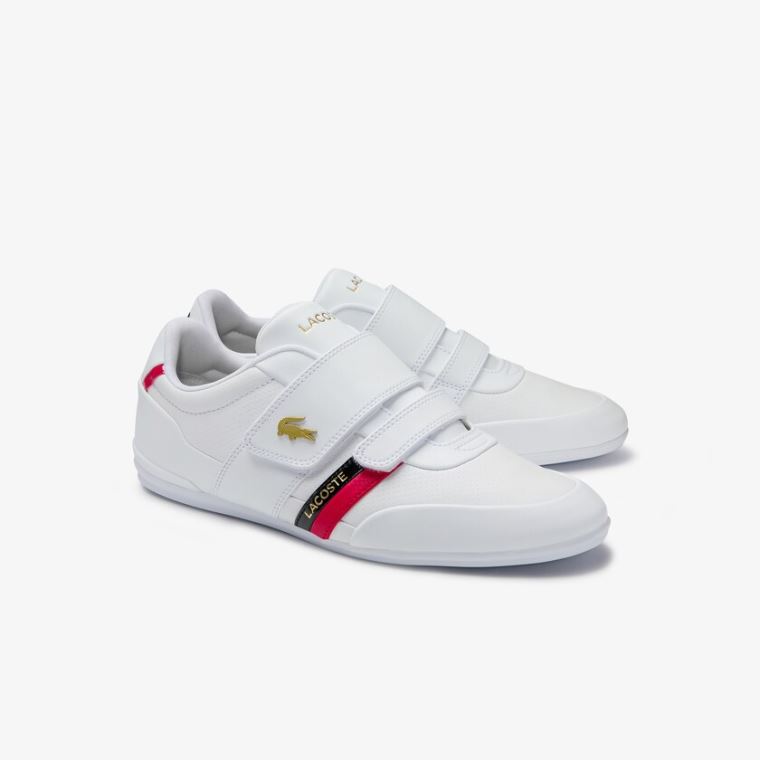 Lacoste Misano Askılı Deri and Sentetik Sneakers Beyaz Kırmızı | 9xPzvDwd