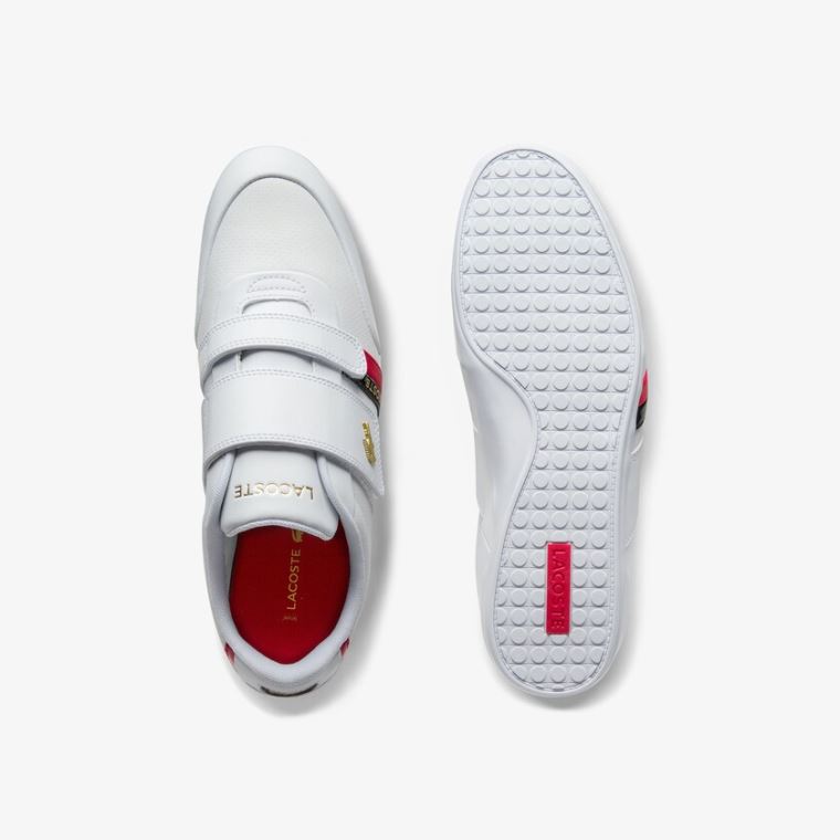 Lacoste Misano Askılı Deri and Sentetik Sneakers Beyaz Kırmızı | 9xPzvDwd