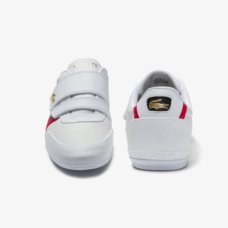 Lacoste Misano Askılı Deri and Sentetik Sneakers Beyaz Kırmızı | 9xPzvDwd