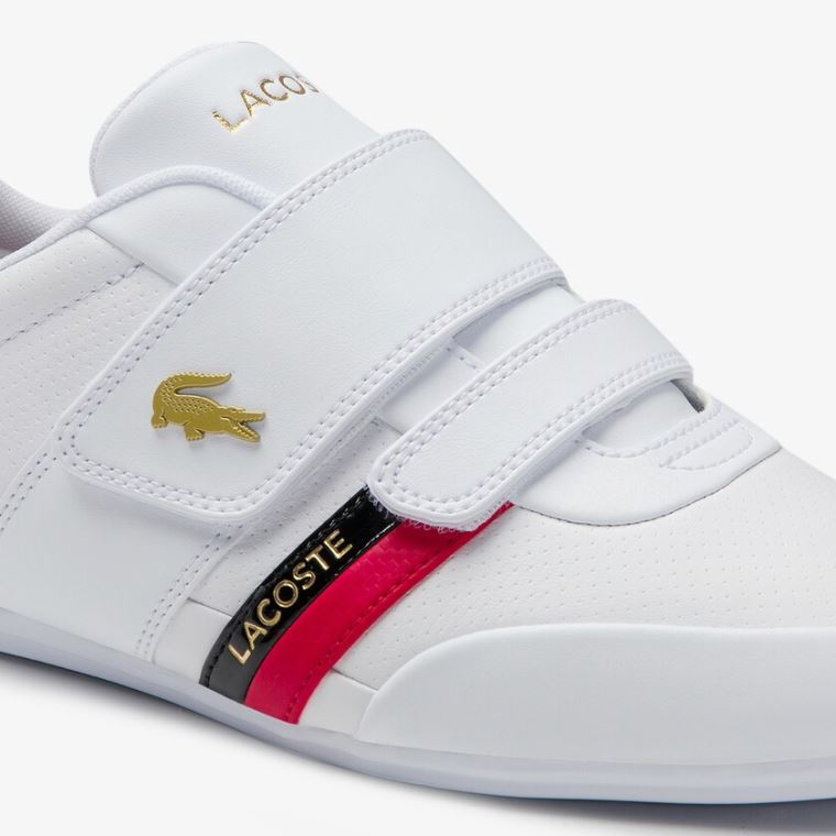 Lacoste Misano Askılı Deri and Sentetik Sneakers Beyaz Kırmızı | 9xPzvDwd