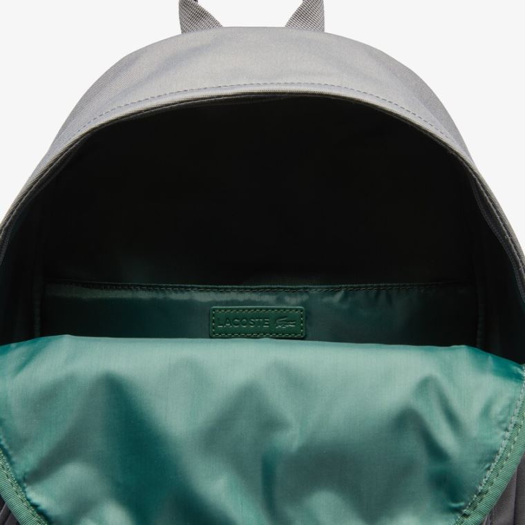 Lacoste Neocroc Branded Kanvas Backpack Gri | BhovPhr5