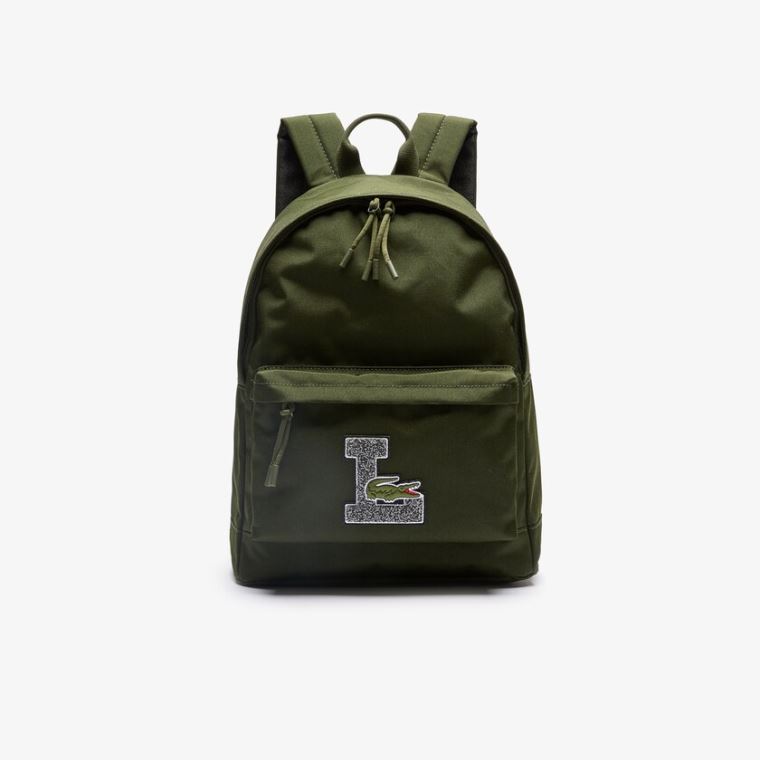 Lacoste Neocroc L Patch Kanvas Backpack Zeytin Yeşili | cjai3YEh