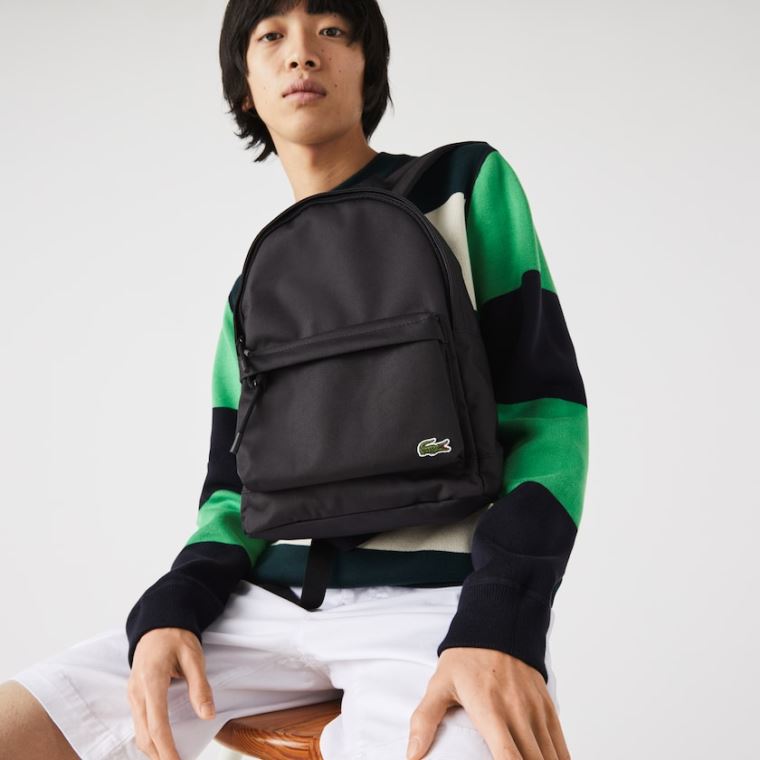 Lacoste Neocroc Small Kanvas Backpack Siyah | CiqtIAiu