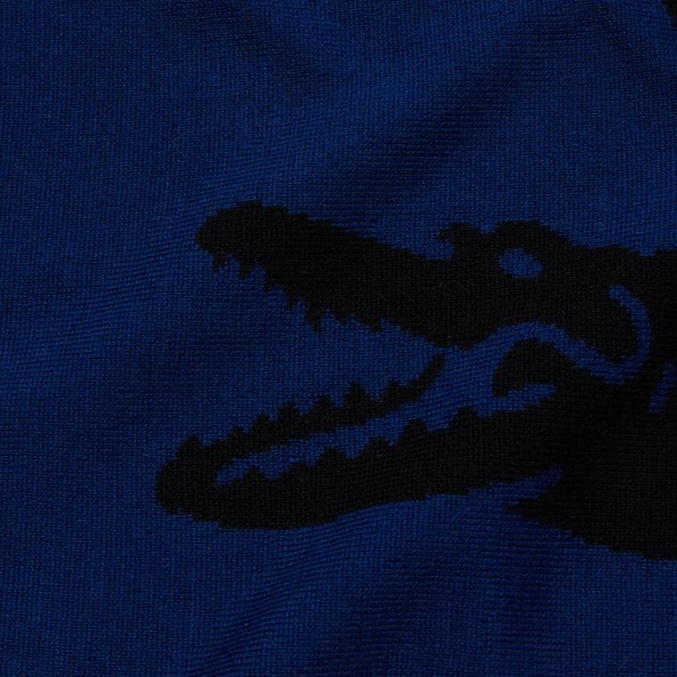 Lacoste Oversized Crocodile Rectangular Wool Scarf Siyah Mavi | Z9HuWugz