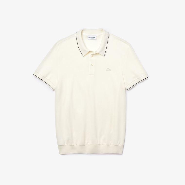 Lacoste Pamuklu-Silk Piqué Polo Shirt Beyaz Siyah | AfP7C00I